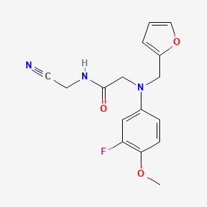 molecular formula C16H16FN3O3 B2701744 N-(cyanomethyl)-2-[(3-fluoro-4-methoxyphenyl)[(furan-2-yl)methyl]amino]acetamide CAS No. 1375962-80-3