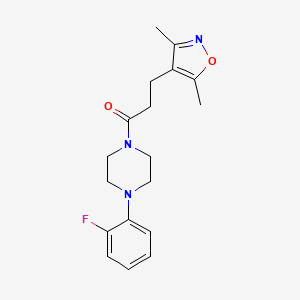 molecular formula C18H22FN3O2 B2701747 3-(3,5-Dimethyl-1,2-oxazol-4-yl)-1-[4-(2-fluorophenyl)piperazin-1-yl]propan-1-one CAS No. 1235291-94-7