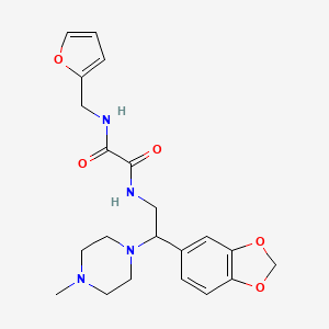 molecular formula C21H26N4O5 B2701766 N'-[2-(2H-1,3-benzodioxol-5-yl)-2-(4-methylpiperazin-1-yl)ethyl]-N-[(furan-2-yl)methyl]ethanediamide CAS No. 896340-92-4