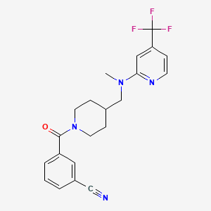 3-[4-[[Methyl-[4-(trifluoromethyl)pyridin-2-yl]amino]methyl]piperidine-1-carbonyl]benzonitrile