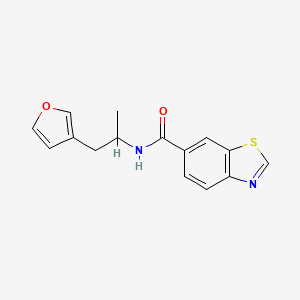 molecular formula C15H14N2O2S B2701779 N-[1-(furan-3-yl)propan-2-yl]-1,3-benzothiazole-6-carboxamide CAS No. 1798619-25-6