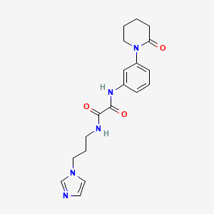 molecular formula C19H23N5O3 B2701781 N-[3-(1H-imidazol-1-yl)propyl]-N'-[3-(2-oxopiperidin-1-yl)phenyl]ethanediamide CAS No. 941888-99-9
