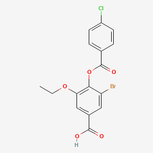 3-Bromo-4-{[(4-chlorophenyl)carbonyl]oxy}-5-ethoxybenzoic acid
