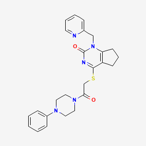 4-((2-oxo-2-(4-phenylpiperazin-1-yl)ethyl)thio)-1-(pyridin-2-ylmethyl)-6,7-dihydro-1H-cyclopenta[d]pyrimidin-2(5H)-one