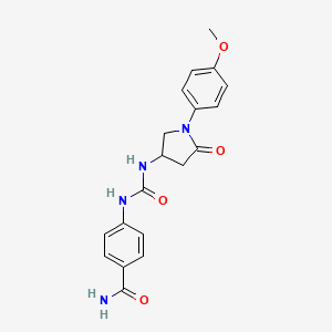 4-(3-(1-(4-Methoxyphenyl)-5-oxopyrrolidin-3-yl)ureido)benzamide