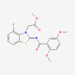 (E)-methyl 2-(2-((2,5-dimethoxybenzoyl)imino)-4-fluorobenzo[d]thiazol-3(2H)-yl)acetate