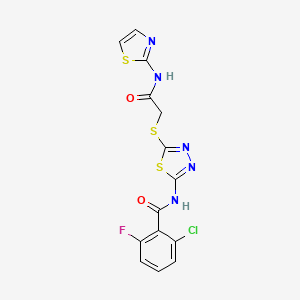 2-chloro-6-fluoro-N-(5-((2-oxo-2-(thiazol-2-ylamino)ethyl)thio)-1,3,4-thiadiazol-2-yl)benzamide