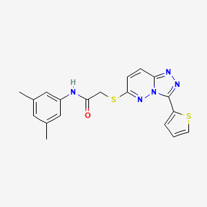 molecular formula C19H17N5OS2 B2701802 N-(3,5-dimethylphenyl)-2-{[3-(thiophen-2-yl)-[1,2,4]triazolo[4,3-b]pyridazin-6-yl]sulfanyl}acetamide CAS No. 868966-46-5