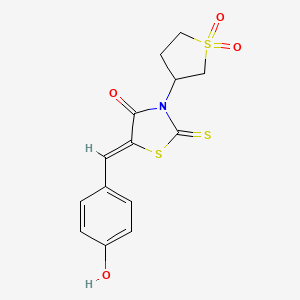 (Z)-3-(1,1-dioxidotetrahydrothiophen-3-yl)-5-(4-hydroxybenzylidene)-2-thioxothiazolidin-4-one