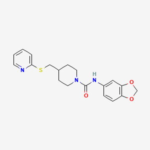 N-(benzo[d][1,3]dioxol-5-yl)-4-((pyridin-2-ylthio)methyl)piperidine-1-carboxamide