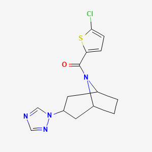 ((1R,5S)-3-(1H-1,2,4-triazol-1-yl)-8-azabicyclo[3.2.1]octan-8-yl)(5-chlorothiophen-2-yl)methanone
