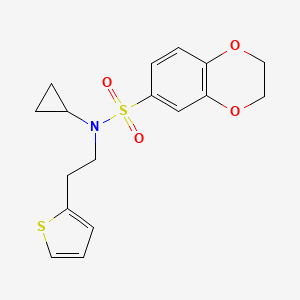 N-cyclopropyl-N-(2-(thiophen-2-yl)ethyl)-2,3-dihydrobenzo[b][1,4]dioxine-6-sulfonamide