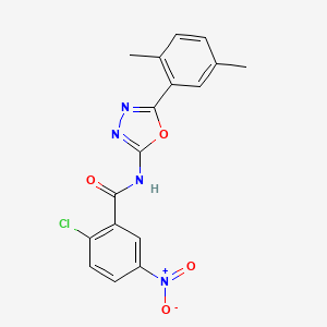 2-chloro-N-[5-(2,5-dimethylphenyl)-1,3,4-oxadiazol-2-yl]-5-nitrobenzamide