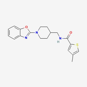 molecular formula C19H21N3O2S B2701821 N-((1-(benzo[d]oxazol-2-yl)piperidin-4-yl)methyl)-4-methylthiophene-2-carboxamide CAS No. 1797574-90-3
