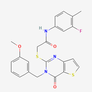 N-(3-fluoro-4-methylphenyl)-2-{[3-(3-methoxybenzyl)-4-oxo-3,4-dihydrothieno[3,2-d]pyrimidin-2-yl]sulfanyl}acetamide