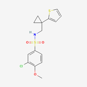 3-chloro-4-methoxy-N-((1-(thiophen-2-yl)cyclopropyl)methyl)benzenesulfonamide
