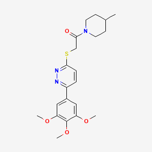 1-(4-Methylpiperidin-1-yl)-2-[6-(3,4,5-trimethoxyphenyl)pyridazin-3-yl]sulfanylethanone