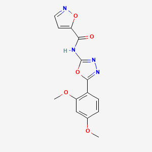 N-(5-(2,4-dimethoxyphenyl)-1,3,4-oxadiazol-2-yl)isoxazole-5-carboxamide