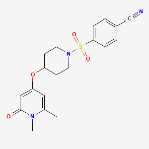 4-((4-((1,6-Dimethyl-2-oxo-1,2-dihydropyridin-4-yl)oxy)piperidin-1-yl)sulfonyl)benzonitrile