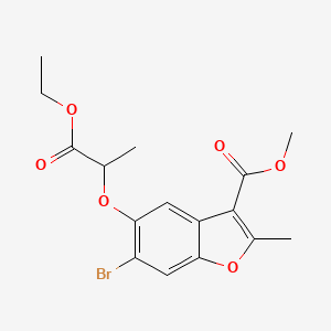 molecular formula C16H17BrO6 B2701835 Methyl 6-bromo-5-[(1-ethoxy-1-oxopropan-2-yl)oxy]-2-methyl-1-benzofuran-3-carboxylate CAS No. 315237-12-8
