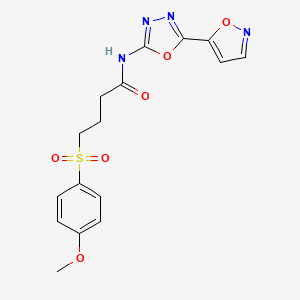 N-(5-(isoxazol-5-yl)-1,3,4-oxadiazol-2-yl)-4-((4-methoxyphenyl)sulfonyl)butanamide