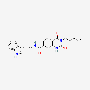 N-[2-(1H-indol-3-yl)ethyl]-2,4-dioxo-3-pentyl-4a,5,6,7,8,8a-hexahydro-1H-quinazoline-7-carboxamide