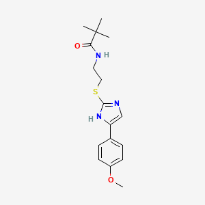 N-(2-((5-(4-methoxyphenyl)-1H-imidazol-2-yl)thio)ethyl)pivalamide