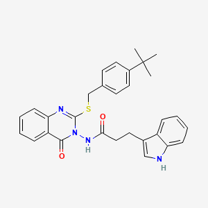 molecular formula C30H30N4O2S B2701842 N-(2-{[(4-tert-butylphenyl)methyl]sulfanyl}-4-oxo-3,4-dihydroquinazolin-3-yl)-3-(1H-indol-3-yl)propanamide CAS No. 422278-64-6