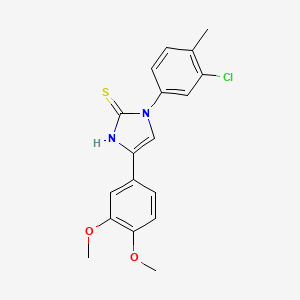 molecular formula C18H17ClN2O2S B2701848 1-(3-chloro-4-methylphenyl)-4-(3,4-dimethoxyphenyl)-1,3-dihydro-2H-imidazole-2-thione CAS No. 865655-80-7