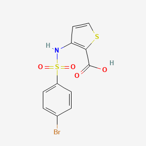 molecular formula C11H8BrNO4S2 B2701850 3-{[(4-Bromophenyl)sulfonyl]amino}thiophene-2-carboxylic acid CAS No. 959352-55-7