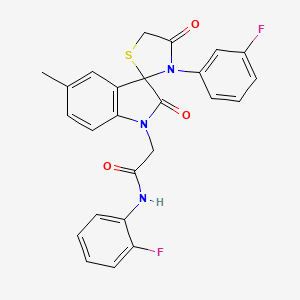 molecular formula C25H19F2N3O3S B2701855 N-(2-fluorophenyl)-2-(3'-(3-fluorophenyl)-5-methyl-2,4'-dioxospiro[indoline-3,2'-thiazolidin]-1-yl)acetamide CAS No. 899962-81-3