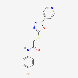 molecular formula C15H11BrN4O2S B2701859 N-(4-bromophenyl)-2-[(5-pyridin-4-yl-1,3,4-oxadiazol-2-yl)sulfanyl]acetamide CAS No. 899752-14-8