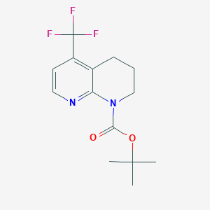 molecular formula C14H17F3N2O2 B2701861 tert-Butyl 5-(trifluoromethyl)-3,4-dihydro-1,8-naphthyridine-1(2H)-carboxylate CAS No. 2366994-11-6