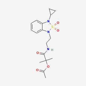 1-{[2-(3-Cyclopropyl-2,2-dioxo-1,3-dihydro-2lambda6,1,3-benzothiadiazol-1-yl)ethyl]carbamoyl}-1-methylethyl acetate