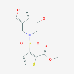 molecular formula C14H17NO6S2 B2701863 methyl 3-(N-(furan-3-ylmethyl)-N-(2-methoxyethyl)sulfamoyl)thiophene-2-carboxylate CAS No. 1421478-39-8