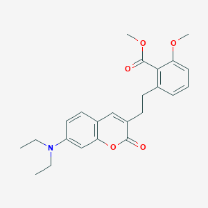 molecular formula C24H27NO5 B2701864 2-[2-(7-Diethylamino-2-oxo-2H-chromen-3-yl)-ethyl]-6-methoxy-benzoic acid methyl ester CAS No. 365542-81-0