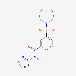 molecular formula C16H19N3O4S B2701867 3-(azepan-1-ylsulfonyl)-N-(1,2-oxazol-3-yl)benzamide CAS No. 638135-92-9