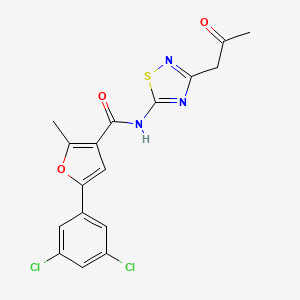 5-(3,5-dichlorophenyl)-2-methyl-N-(3-(2-oxopropyl)-1,2,4-thiadiazol-5-yl)furan-3-carboxamide