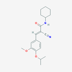 molecular formula C20H26N2O3 B2701873 (E)-2-cyano-N-cyclohexyl-3-(3-methoxy-4-propan-2-yloxyphenyl)prop-2-enamide CAS No. 444181-91-3