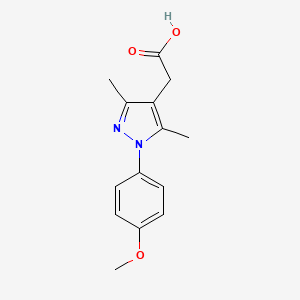 molecular formula C14H16N2O3 B2701874 2-(1-(4-methoxyphenyl)-3,5-dimethyl-1H-pyrazol-4-yl)acetic acid CAS No. 32710-99-9