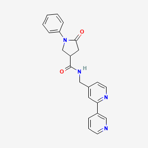 molecular formula C22H20N4O2 B2701876 N-({[2,3'-bipyridine]-4-yl}methyl)-5-oxo-1-phenylpyrrolidine-3-carboxamide CAS No. 1903220-69-8