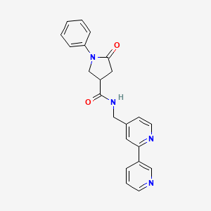 molecular formula C22H20N4O2 B2701876 N-([2,3'-bipyridin]-4-ylmethyl)-5-oxo-1-phenylpyrrolidine-3-carboxamide CAS No. 1903220-69-8