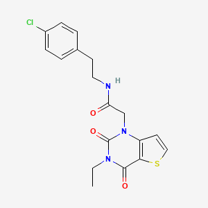 molecular formula C18H18ClN3O3S B2701884 N-[2-(4-chlorophenyl)ethyl]-2-{3-ethyl-2,4-dioxo-1H,2H,3H,4H-thieno[3,2-d]pyrimidin-1-yl}acetamide CAS No. 879135-44-1