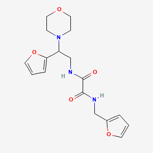 molecular formula C17H21N3O5 B2701888 N'-[2-(furan-2-yl)-2-(morpholin-4-yl)ethyl]-N-[(furan-2-yl)methyl]ethanediamide CAS No. 877631-13-5