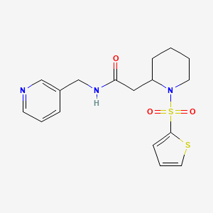 molecular formula C17H21N3O3S2 B2701900 N-(pyridin-3-ylmethyl)-2-(1-(thiophen-2-ylsulfonyl)piperidin-2-yl)acetamide CAS No. 1105235-78-6