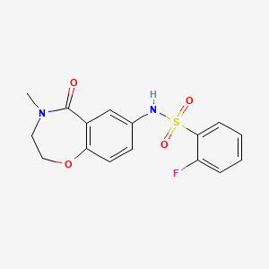 2-fluoro-N-(4-methyl-5-oxo-2,3,4,5-tetrahydrobenzo[f][1,4]oxazepin-7-yl)benzenesulfonamide
