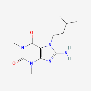 molecular formula C12H19N5O2 B2701911 8-amino-1,3-dimethyl-7-(3-methylbutyl)-2,3,6,7-tetrahydro-1H-purine-2,6-dione CAS No. 1370596-54-5