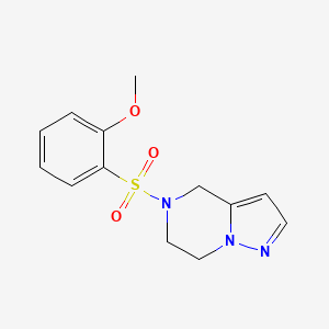 molecular formula C13H15N3O3S B2701913 5-((2-Methoxyphenyl)sulfonyl)-4,5,6,7-tetrahydropyrazolo[1,5-a]pyrazine CAS No. 2034545-73-6