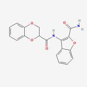N-(2-carbamoyl-1-benzofuran-3-yl)-2,3-dihydro-1,4-benzodioxine-2-carboxamide