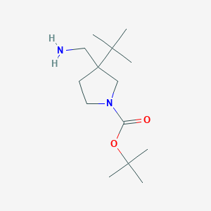 molecular formula C14H28N2O2 B2701923 tert-butyl3-(aminomethyl)-3-tert-butylpyrrolidine-1-carboxylate CAS No. 2287316-08-7